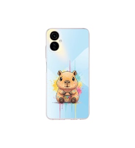 Tecno Camon 19 Neo ile Uyumlu Splash Kapibara Tasarımlı Şeffaf Silikon Kılıf