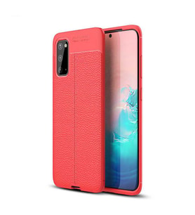 Samsung Galaxy S20 Kılıf Esnek Pu-Deri Leather-Pu Serisi Protected Case (Kırmızı)