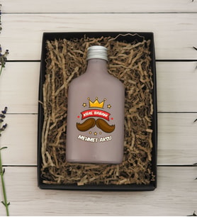 BK Gift Hediye Kutulu Kişiye Özel İsimli Baba Temalı Mat Gri Tasarım Cam Şişede 200 ml Kolonya-3, Babaya Hediye, Babalar Günü Hediyeleri, Hediyelik Baskılı Kolonya