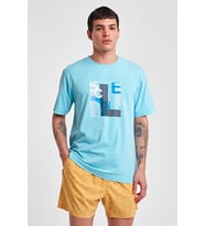 Erkek Kısa Kollu T-Shirt 25Y-1167 (Mavi)