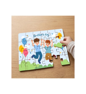 Kardeşlik Günü Tasarımlı 24 Parça Ahşap Çocuk Puzzle MPK0508