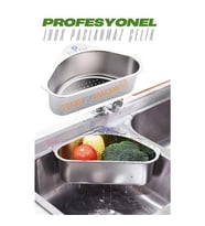 ModaCar Inox Lavabo Köşe Süzgeci Organizer 304 Paslanmaz Çelik