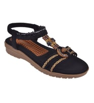 Guja Taş Detaylı Comfort Kadın Sandalet GJ-24Y120-4 SİYAH