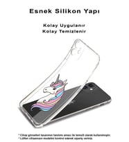 PrintiFy Tecno Spark 20 Uyumlu Kamera Korumalı Unicorn Tasarımlı Şeffaf  Silikon Kılıf