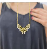 Kelebek 18K Altın Kaplama Kolye (Karışık)