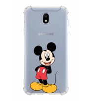 Samsung Galaxy J7 Pro  Köşe Korumalı Antişok Kapak Mickey Mouse Tasarımlı Şeffaf  Kılıf