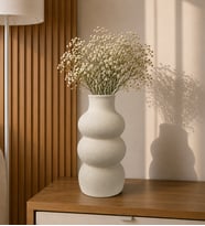 24 cm Dekoratif Vazo - Seramik Görünümlü Vazo - Modern Ev & Ofis Dekorasyon