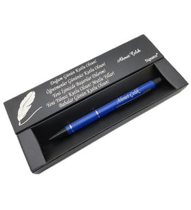 Signator® C433 Mavi Siyah Tükenmez Kalem  İsme Özel Kalem  Hediyelik Kalem (Karışık)