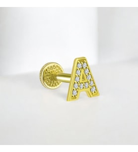 Glorria Altın A Harfi Tragus Piercing