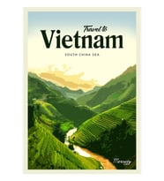 Vietnam Tablo Ahşap Poster Dekoratif