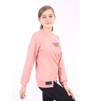 Toontoy Kız Çocuk Baskılı Sweatshirt (Koyu Pudra)