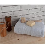Pamuklu Yumuşak Waffle Bordürlü Renkli 60x110 cm El Yüz Havlusu Baveno (Açık Mavi)