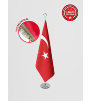 Türk Makam Bayrağı - Saçaklı Krom Set