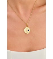 14 K Gold Kaplama 925 Ayar Gümüş Doğal Lapis Lazuli Kolye