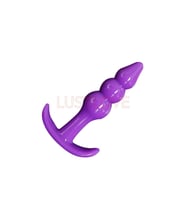 Plug Ve Vajinal Plug 3 Boğumlu Silikonlu Mor Renk