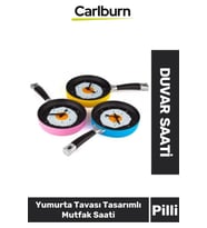Özel Tasarım Pilli Kutulu Duvar Dekoratif Hediyelik Yumurta Tavası Mutfak Saati (Çok Renkli)