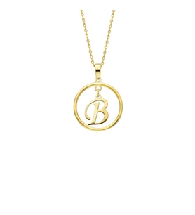 Kişiye Özel 925 Ayar Gümüş Zarif Sallantılı Harf Kolye (Gold)