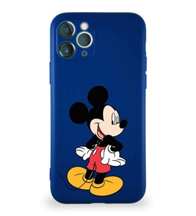 Apple iPhone 11 Pro Soft Premier Kapak Mickey Mouse-D Tasarımlı Silikon Kılıf - Lacivert (Şeffaf)