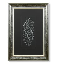 e38 EL İŞÇİLİĞİ YAPRAK MOTİFLİ TEZHİP TABLO 54*38 cm - 5114