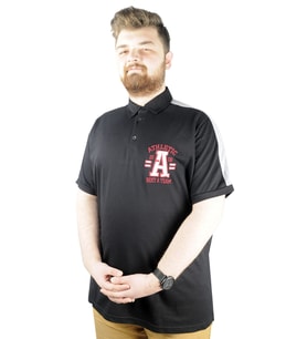 Mode XL Büyük Beden Erkek T shirt Polo Best Team 22307 Siyah