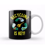 Recycling Is Key Cute Eco Environment Health Kupa Bardak Porselen