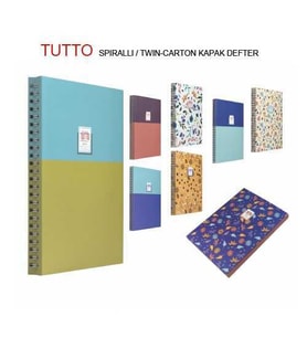 Gıpta Tutto Spiralli Karton Kapak Defter A5 120 Yp. Çizgili 3-5900