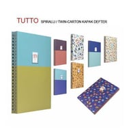 Gıpta Tutto Spiralli Karton Kapak Defter A5 120 Yp. Çizgili 3-5900