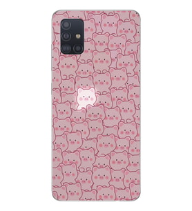 Samsung Galaxy A51 Uyumlu Cute Pink Pig Tasarımlı Şeffaf Telefon Kılıfı