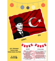 10 Adet Karne Kılıfı - Atatürk ve Türk Bayrağı - Andımız ve İstiklal Marşı 