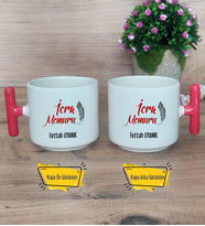 İcra Memuru Kupa Bardak T Kırmızı Kulplu İcra Memuruna Memura Hediye