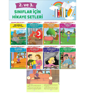 2.ve 3.Sınıflar İçin Okumayı Sevdiren Değerler Eğitimi 8 li Hikaye Seti (48 Sayfa)