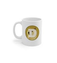 Beyaz Dogecoin Baskılı Kupa Bardak