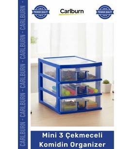 #Çekmece Ev Ofis Düzen Pratik Şeffaf Dayanıklı Takı Saklama Mini 3 Çekmeceli Komidin Organizer