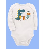 Organik Baskılı Pamuklu Unisex Bebek Body UZUNE155
