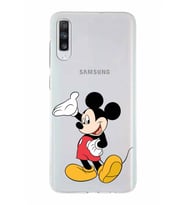 Samsung Galaxy A70s   Kapak Mickey Mouse Tasarımlı Şeffaf Silikon Kılıf