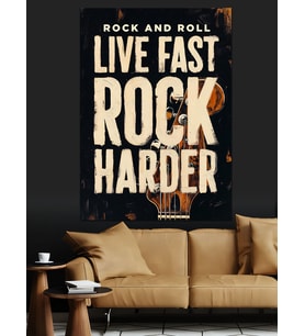 Yaşa Hızlı Rock Sert Dekoratif Kanvas - Mdf Ahşap Tablo
