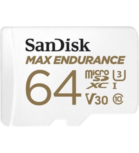 Sandisk Max Endurance Microsdhc 64Gb Sd Adapter For Home Security Cameras & Dashcams, Up To 30,000 H