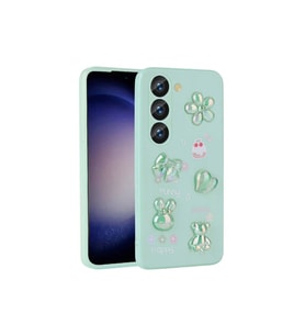 Samsung Galaxy S23 Uyumlu Kılıf Kabartma Figürlü Parlak Zore Toys Silikon Kapak