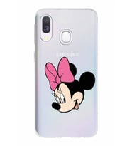 Samsung Galaxy A40  Kapak Minnie Mouse Tasarımlı Şeffaf Silikon Kılıf