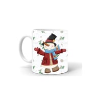 Yılbası Noel Temalı Baskılı Seramik Beyaz Kupa