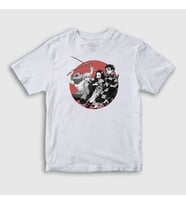 Presmono Unisex Çocuk Beyaz Team Anime Demon Slayer Kimetsu No Yaiba T-Shirt 309069tt