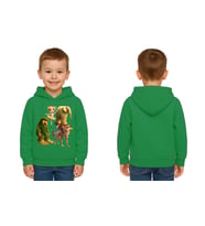 Unisex Brainrot Baskılı Çocuk Swaetshirt Kapüşonlu 3 İplik Şardonlu (Yeşil)