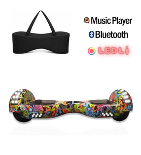 CityMate Elektrikli Kaykay Full Ledli Hoverboard Bluetooth Hoparlörlü 6.5 Inch Çanta Hediyeli D22