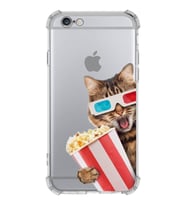 PrintiFy Apple iPhone 6S Plus Uyumlu Kedi 1 Baskılı Şeffaf Köşe Korumalı Antişok Kılıf