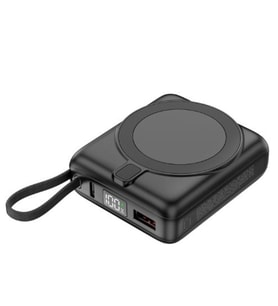 S-link M10L 10000mAh Magsafe 15W PD22.5W+QC3.0 18W Siyah Led Logo Şarj Cihazı Powerbank