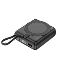 S-link M10L 10000mAh Magsafe 15W PD22.5W+QC3.0 18W Siyah Led Logo Şarj Cihazı Powerbank