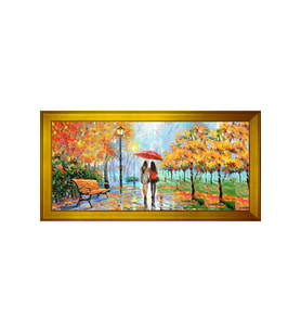 Manzara Temalı Kanvas Tablo 50 x 70 cm Gold Çerçeve