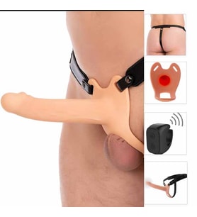20 Cm Titreşimli Kemer Belden Bağlamalı İçi Boş Inferno Realistik Dildo
