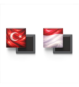 Buzdolap Magnetleri - Endonezya Bayrağı ve Türk Bayrağı - 2'li Set Magneti