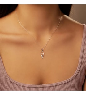 Kişiye Özel 925 Ayar Gümüş Minimalist Dondurma Model Kolye